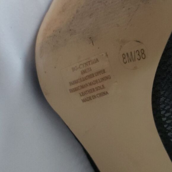 BCBG Black Mesh Pumps with Ankle Strap- Cynthia - Picture 9 of 9